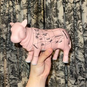 Pink Cow Cut Chart Figurine